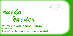 aniko haider business card